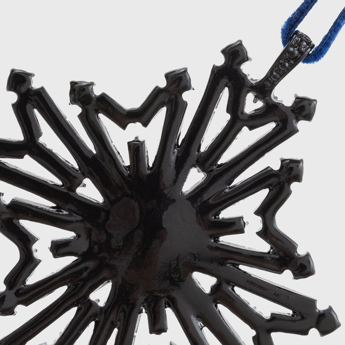 Baguette snowflake hanging ornament, navy