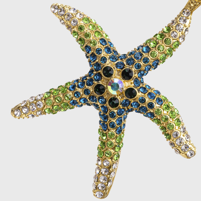 Starfish hanging ornament, green