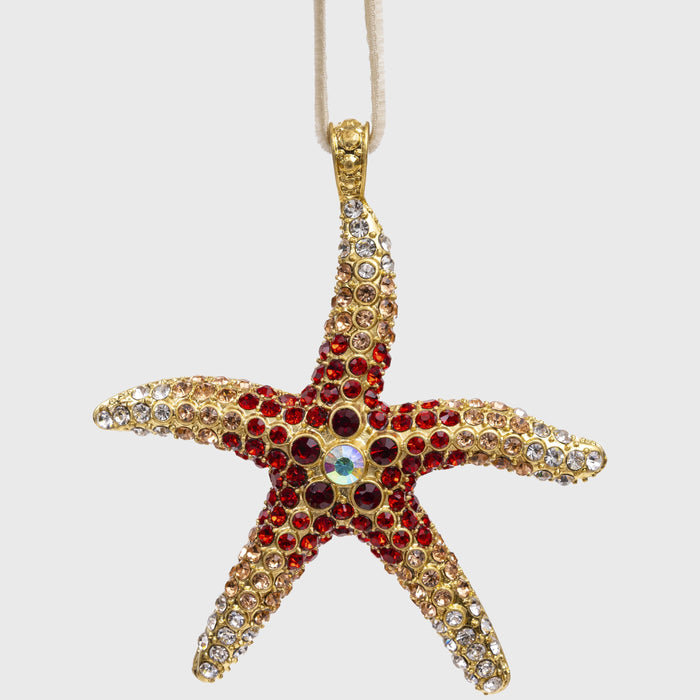 Starfish hanging ornament, coral