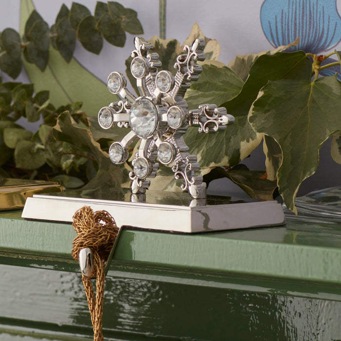 Snowflake stocking hanger, silver