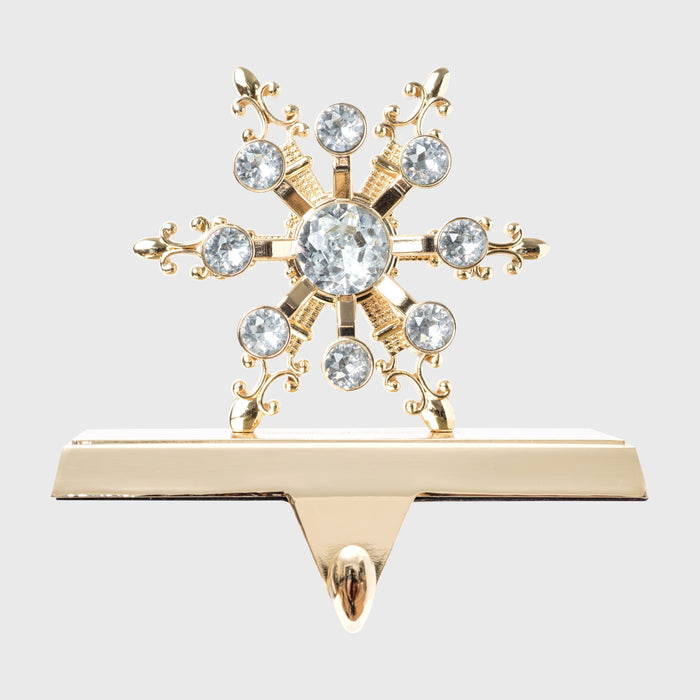 Snowflake stocking hanger, gold