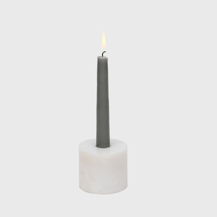 Pedestal candlestick, white quartz