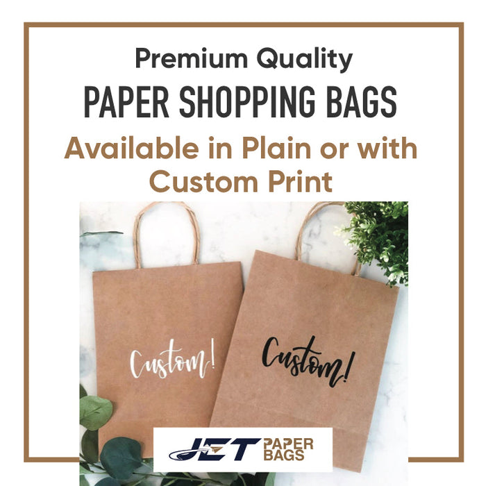 BROWN Small Paper Bags with Twisted Handles -MIMI-8" x 4" x 9H"