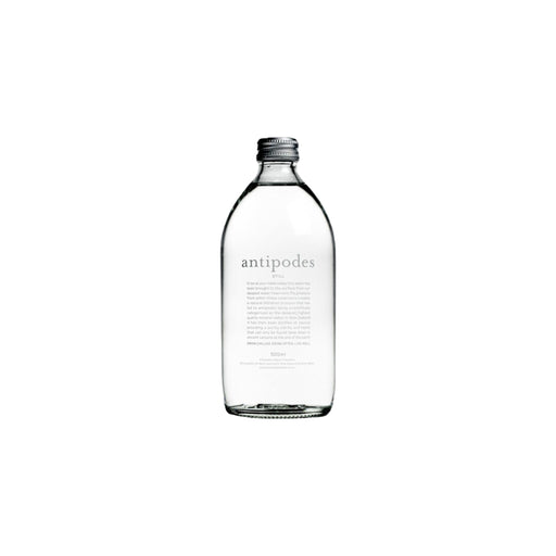 Antipods Brand Still Water 500ml bottle, sourced from the pure springs of New Zealand for premium, natural hydration.
