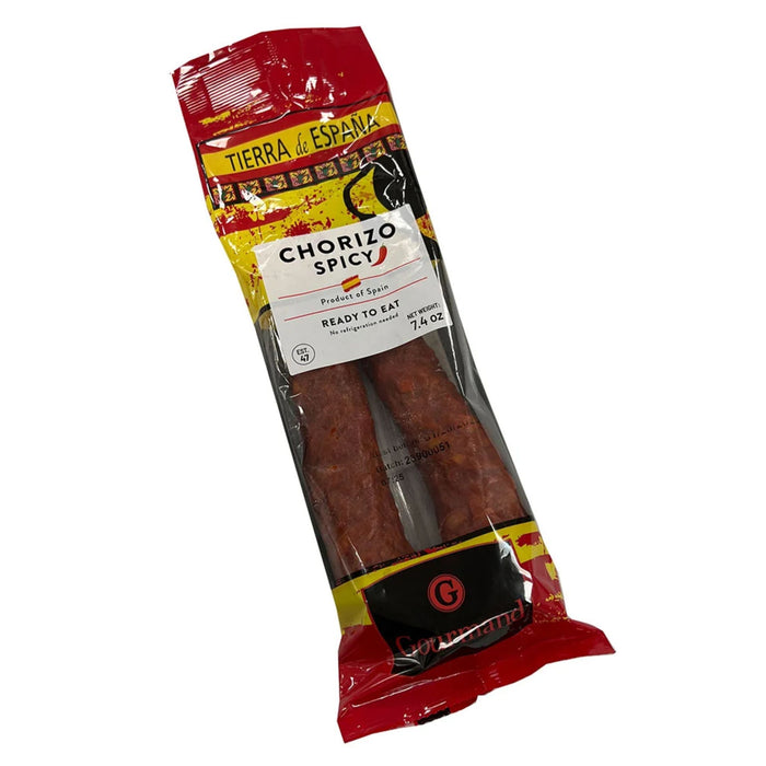 Tierra de España Spicy Spanish Chorizo Ring – 7.4 oz (Pack of 15)