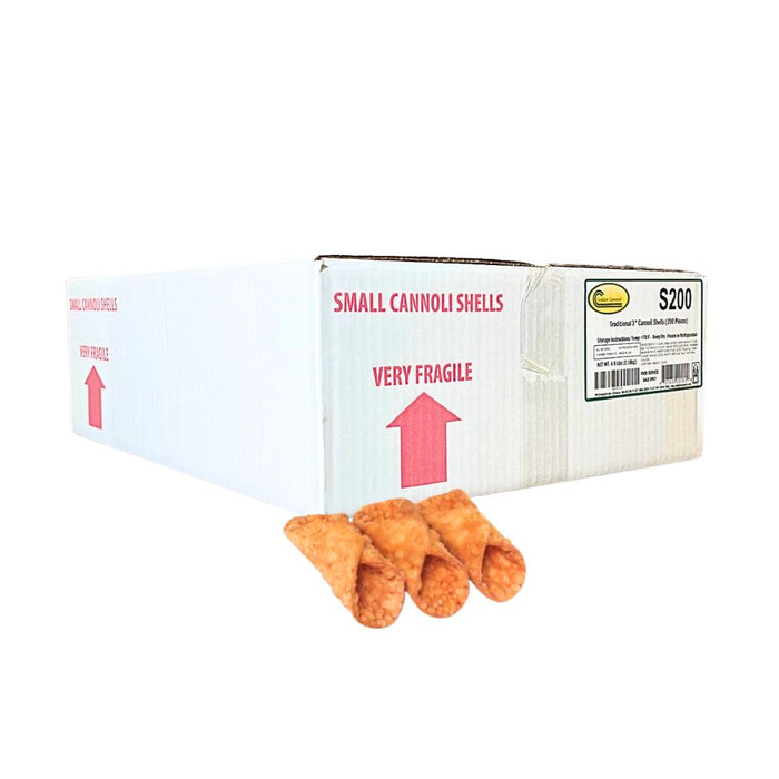 CANNOLI SHELLS SMALL 3"CANNOLI SHELLS SMALL 3"Specialty Food SourceFeatures:

Small cannoli shells are great for creating bite-sized treats.
These shells are made from a blend of ricotta cheese, sugar and spices that give them a ric