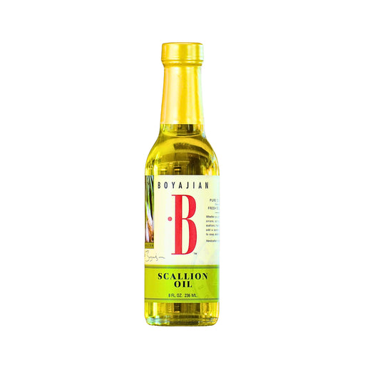 Scallion OilSCALLION OILSCALLION OILSpecialty Food SourceExperience the exotic zing of Boyajian's SCALLION OIL! Our flavorful oil is an intense combination of sweet, spicy, and savory that'll have your taste buds dancing. 