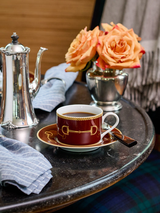 Julie Wear Cheval Brown Chestnut Cup and Saucer