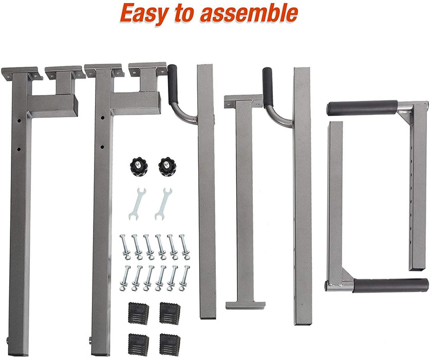 Heavy Duty Steel Dip Stand Station Adjustable Height Strength Training Pull Push Up Bar For Home Gym