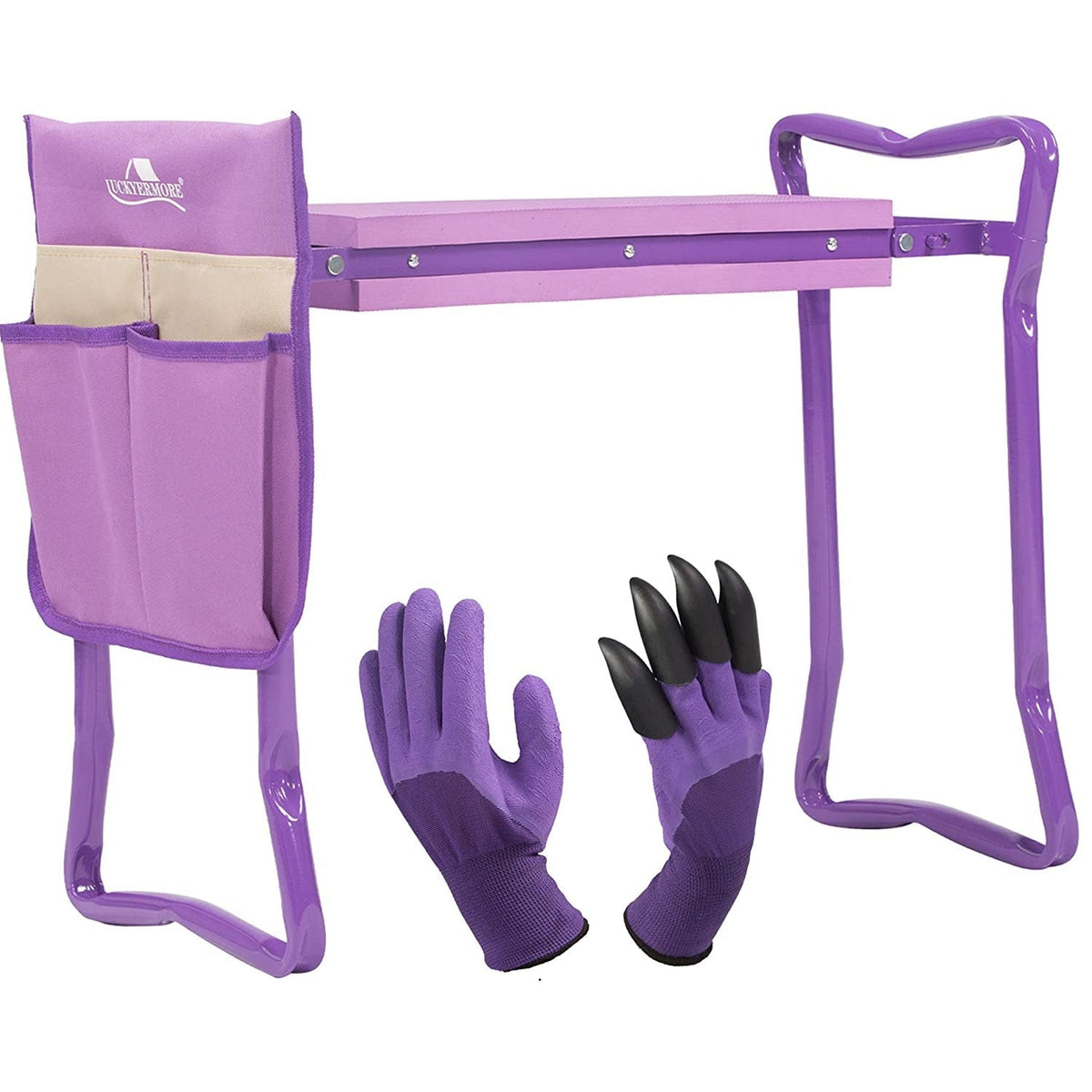 Foldable Garden Kneeling Bench Stool with Soft Foam and Tool Pouch, Pu ...