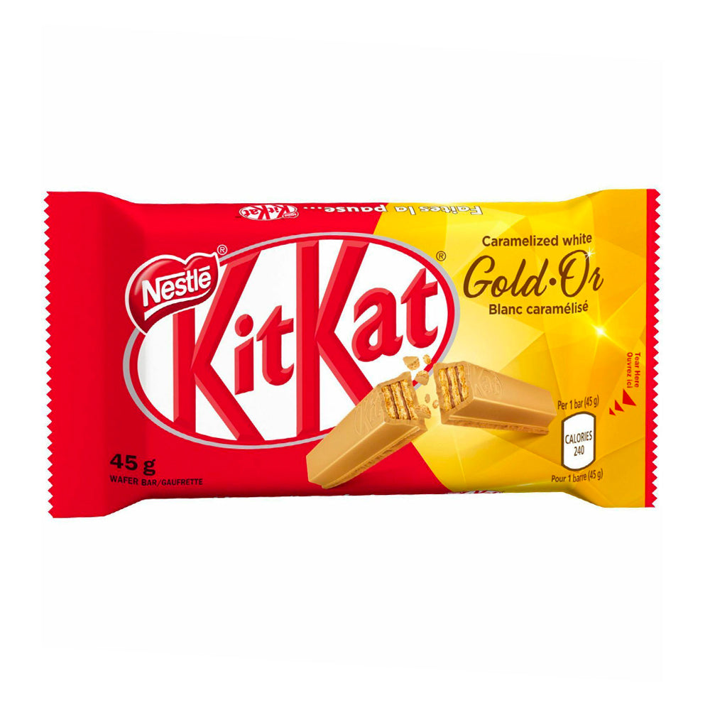 Kit Kat Gold Caramelized White Wafer Chocolate Candy Bar (45g ...