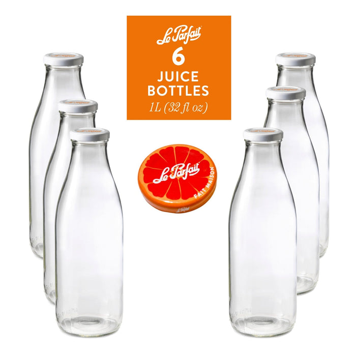 Le Parfait Bottles, French Glass Swing-Top and Milk Bottles with Reusable Caps