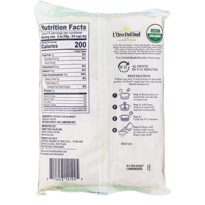 L'Oro Del Sud, Organic Penne Rigate Pasta 2 Pack x 10 lb