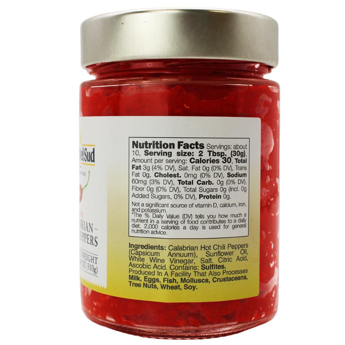 L'Oro Del Sud, Sliced Calabrian Chili Peppers, 9.8 oz  (280 g)