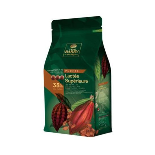 CACAO BARRY LACTEE SUPERIEURE 38%CACAO BARRY LACTEE SUPERIEURE 38%Specialty Food SourceThis dark-colored milk couverture chocolate with powerful roasted cocoa taste is enriched by a bouquet of aromatic hints.  Mainly West African cocoa beans, mostly Fo