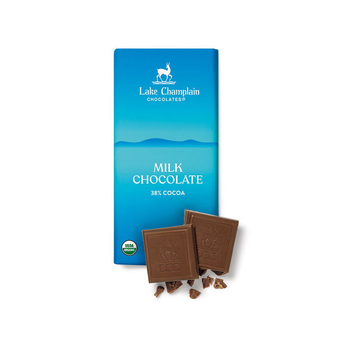 Lake Champlain Chocolates - Organic 38% Milk Chocolate Bar, 3 oz (Pack of 12) - Kosher Vermont Made