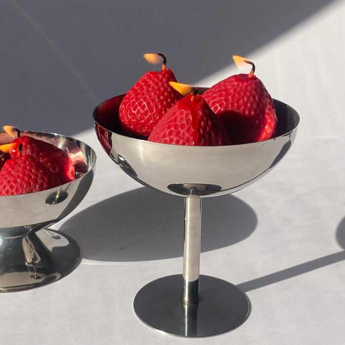Large Strawberry Candles - 4 Pack