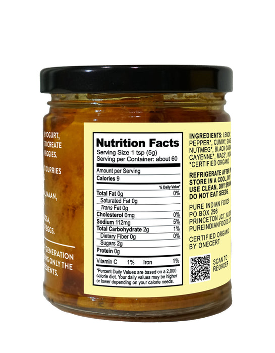 Fermented Sweet Lemon Pickle, Certified Organic - 10.5 oz