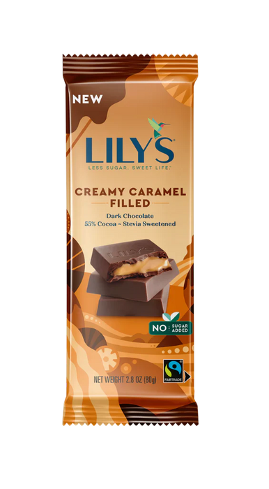 Lily's Bar Dark Chocolate Crunch Caramel (Pack of 12 - 2.8 Oz)