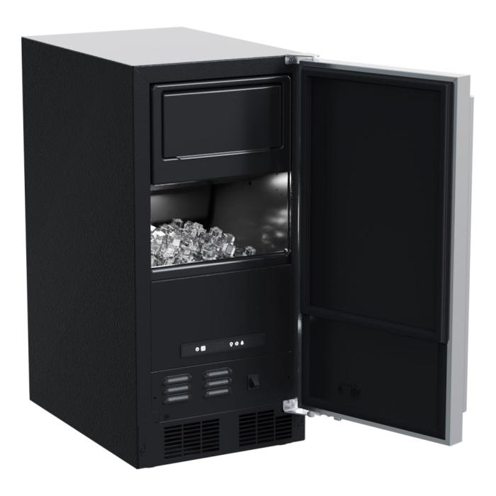 Marvel 15-In Low Profile Built-In Clear Ice Machine, Gravity Drain Application Stainless Steel Solid Reversible Door
