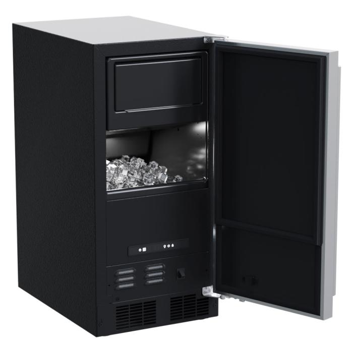 Marvel 15-In Low Profile Built-In Clear Ice Machine With Factory-Installed Pump Stainless Steel Solid Reversible Door