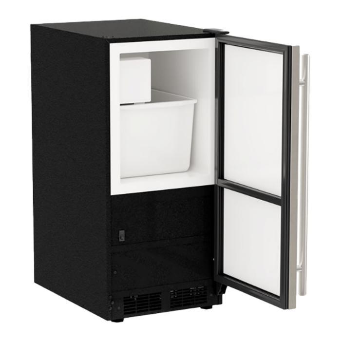 Marvel 15-In Low Profile Built-In Crescent Ice Machine Stainless Steel Solid Reversible Door