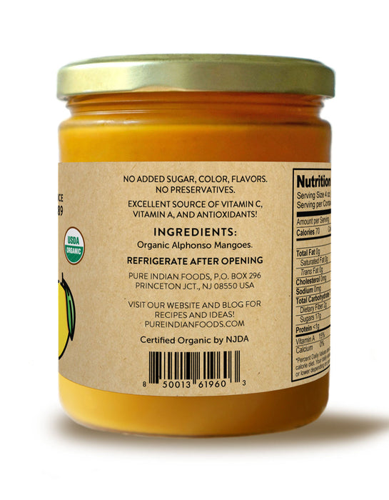 Alphonso Mango Puree, Certified Organic - 16 oz