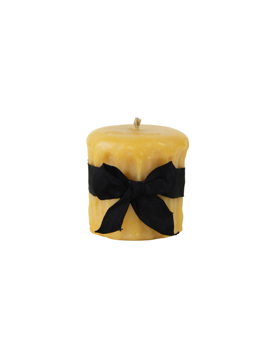 Beeswax Drip Pillar Candle 3.5 Inch Diameter