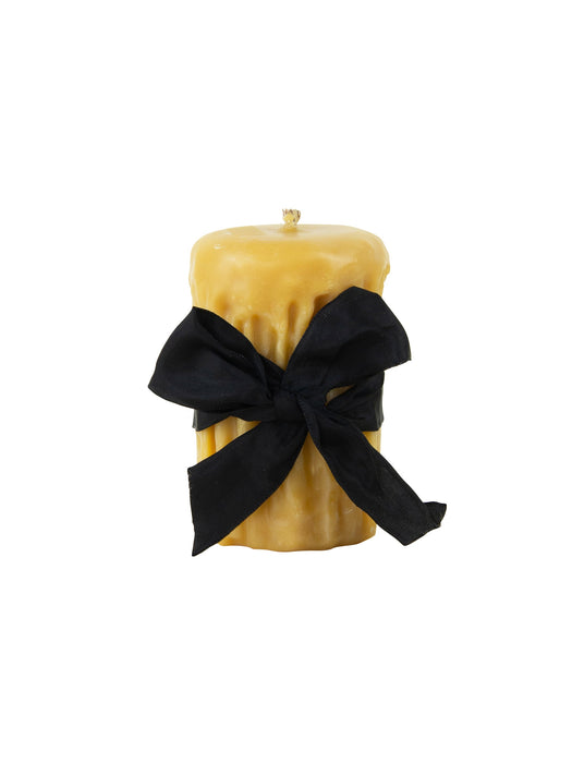 Beeswax Drip Pillar Candle 3.5 Inch Diameter