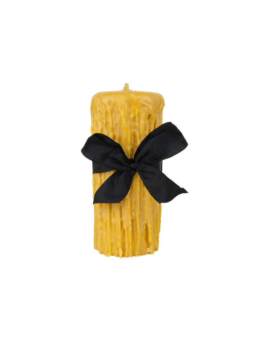 Beeswax Drip Pillar Candle 4.5 Inch Diameter