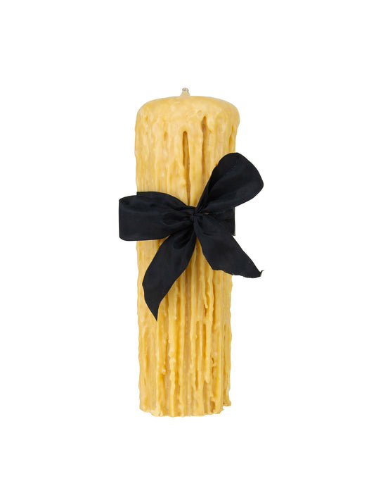 Beeswax Drip Pillar Candle 4.5 Inch Diameter