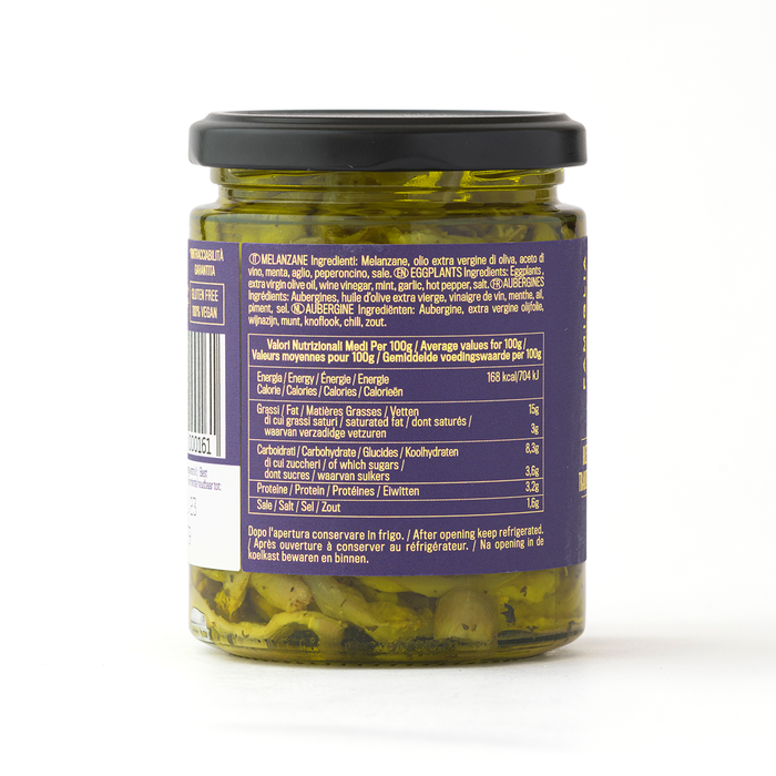 Famiglia Crispino Sliced Eggplant Antipasto — Marinated Italian Melanzane in Olive Oil