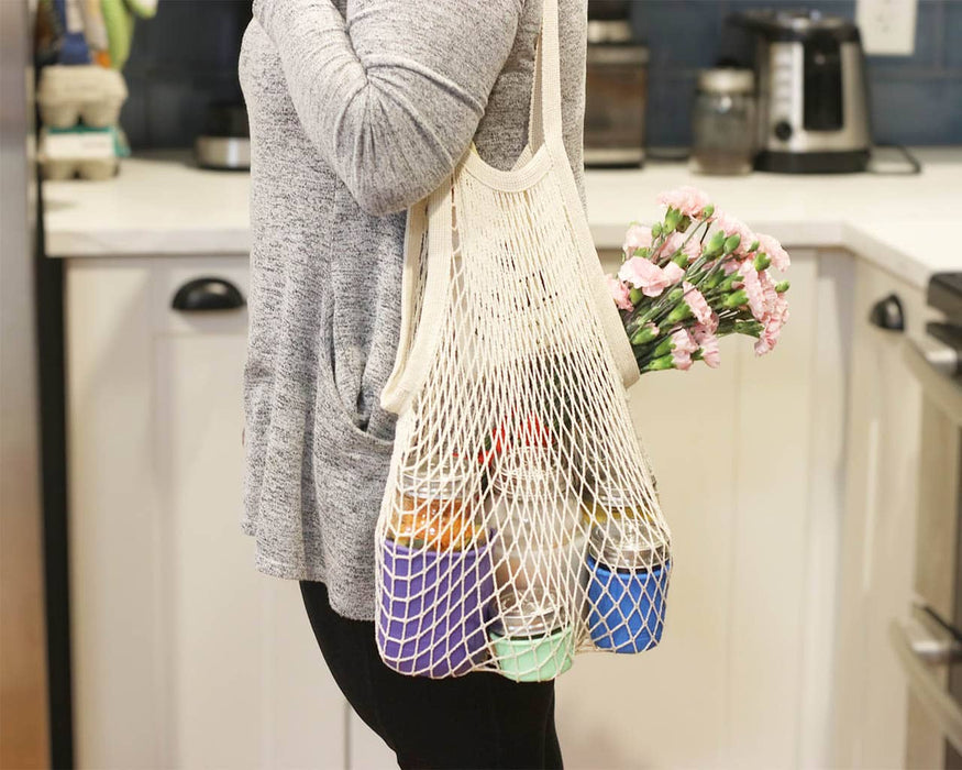 Organic Cotton String Tote Bag with Pocket