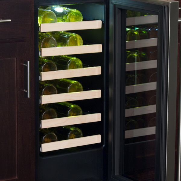 Marvel 15-In Built-In High-Efficiency Single Zone Wine Refrigerator Stainless Steel Glass Reversible Door
