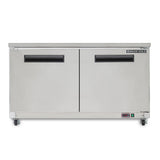 Maxx Cold 60.3 Inch Double Door Undercounter Freezer, Stainless Stee