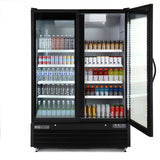 Maxx Cold 54 Inch Glass Door Merchandiser Refrigerator, Large Storage Capacity, Double Door