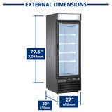 Maxx Cold 27" Merchandiser Refrigerator, Free Standing, 23 Cu. Ft - Black