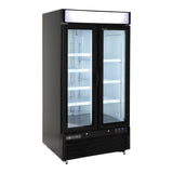 Maxx Cold 36 cuft Double Door Freezer, Black Exterior, Swinging Doors