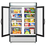 Maxx Cold 54 Inch Double Glass Door Merchandiser Freezer, Free Standing, 48 Cu. Ft.