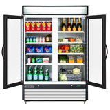 Maxx Cold 54 Inch Double Glass Door Merchandiser Refrigerator, Free Standing, 48 Cu. Ft.