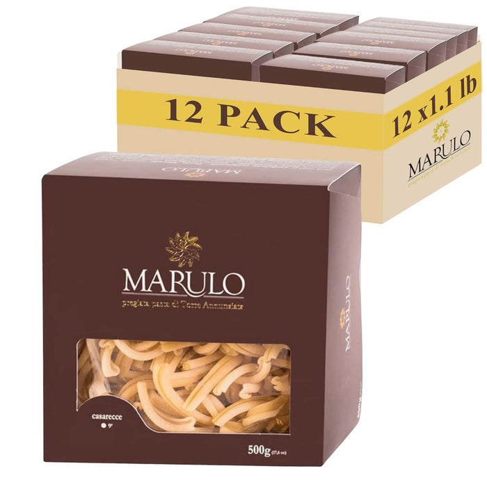 Marulo, Casarecce Pasta, Artisan Bronze Die-Cut Pasta, Pack of 12 x 1.1 lb