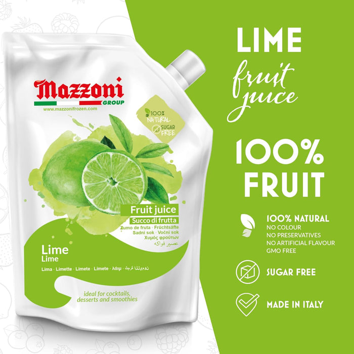 Mazzoni, Real Lime Juice, 100% Pure Lime, Just Juice, No Sugar Added, 2.2 lb