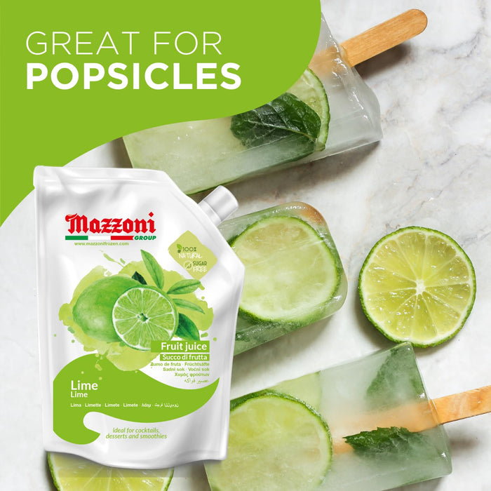 Mazzoni, Real Lime Juice, 100% Pure Lime, Just Juice, No Sugar Added, 2.2 lb