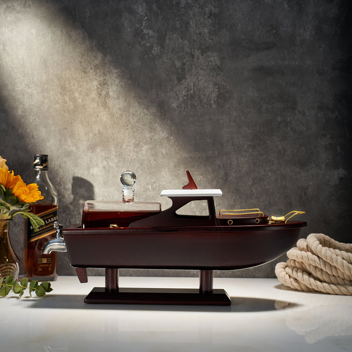 Boat Ship Whiskey & Wine Decanter Ship - The Wine Savant Ship Decanter Set 800ml - Drink Dispenser for Wine, Whiskey, Ship In A Bottle Decanters Bar Set, Liquor Scotch Bourbon, Boating Mariner Gifts