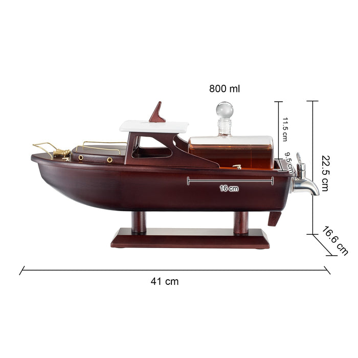 Boat Ship Whiskey & Wine Decanter Ship - The Wine Savant Ship Decanter Set 800ml - Drink Dispenser for Wine, Whiskey, Ship In A Bottle Decanters Bar Set, Liquor Scotch Bourbon, Boating Mariner Gifts