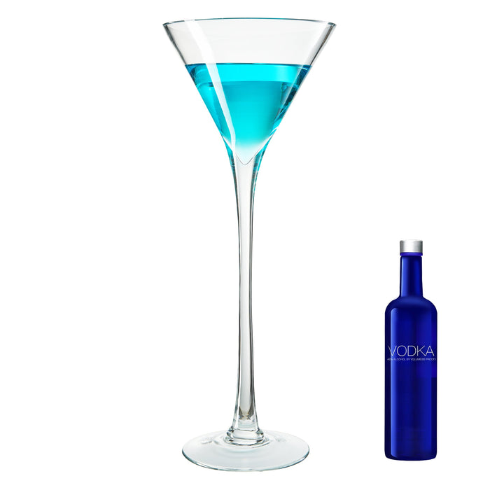 Worlds Largest Giant Martini Glass - Huge 20 Inches, 54 OZ, Mega Glass, Huge Stemware, Clear Decorative Hand Blown Glassware, Large Novelty Stemware/Cocktail Novelty, Oversized XL Goblet