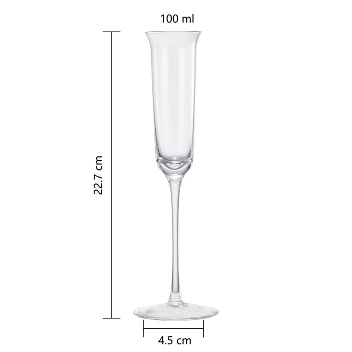 Vintage Crystal Champaign Flute Glasses, Set of 2, Clear Radiance - Hand Blown Crystal Champagne Glasses - Hand Blown Classy Glass - Timeless Art Deco Design - Gift for Wedding, Anniversary, Christmas