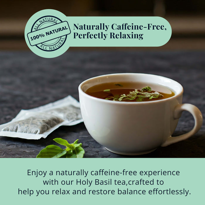 Akshit Holy Basil Tea ( Tulsi Leaf Tea ) ( 75 Tea Bags), Made with Pure Dried Holy Basil Tea Leaves Immune Support Tea, Caffeine-free, Non-Gmo, Tulsi Tea.