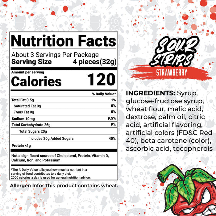 Sour Strips Strawberry (104g)