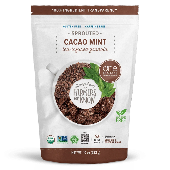 One Degree Organic Foods - Granola, Cacao Mint, 10 oz (Pack of 6) - Gluten-Free Breakfast
